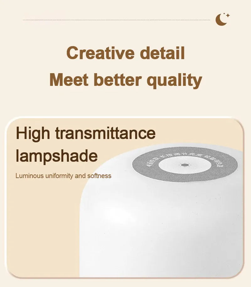Essentialshouses Led Night Lights Bedside Dimmable Charging Desktop Night Lamps Bedroom Bedside Lighting Decoration Touch Led Reading Table Lamp