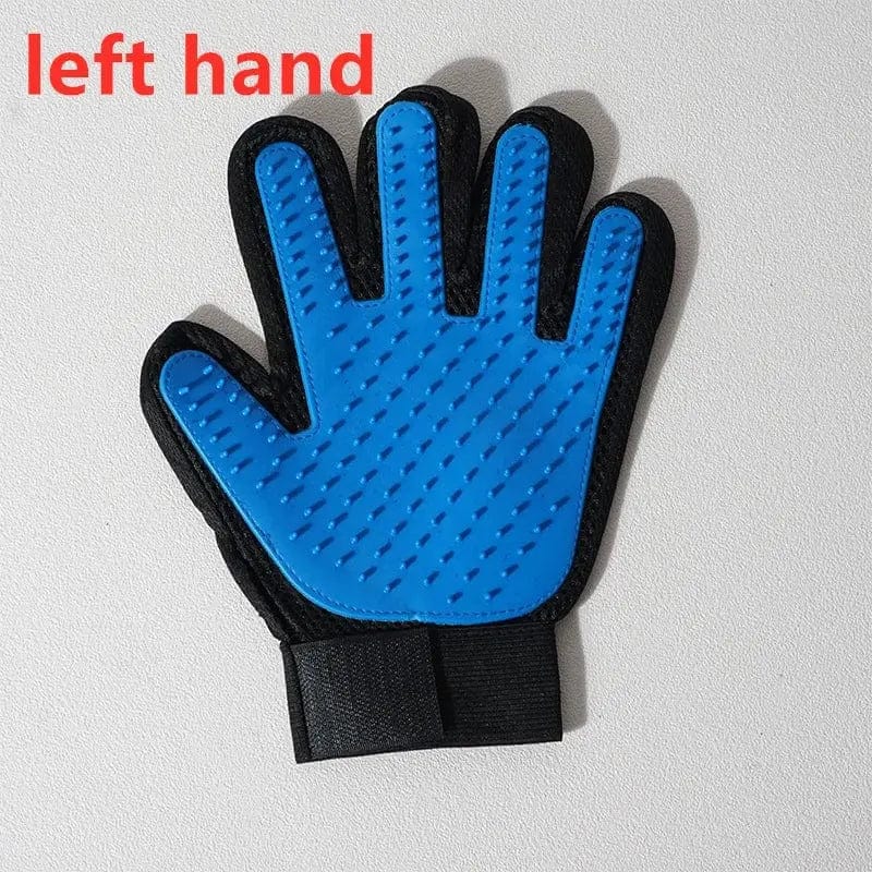 Essentialshouses Left Blue Cat Hair Deshedding Brush Gloves