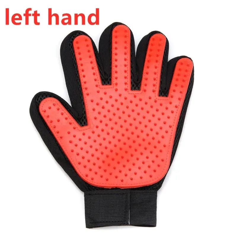 Essentialshouses Left Red Cat Hair Deshedding Brush Gloves