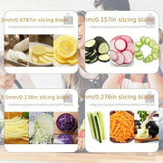 Essentialshouses Light Grey Mandoline Food Slicer, Vegetable Slicer for Kitchen, Mandoline Potato Slicer，Kitchen Food Slicer, 4in1 & Thickness Adjuster Mult