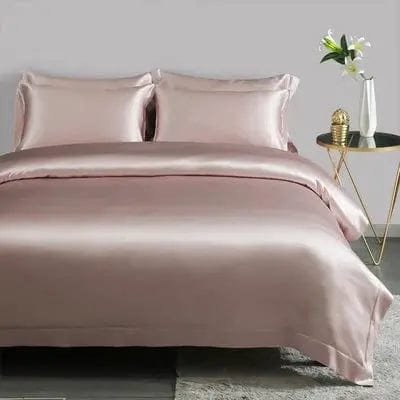 Essentialshouses Light Grey Pure dyed Mulberry Silk Satin Bedding set