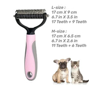 Essentialshouses light pink SIZE L Pets Two-Sided Knots Remove Comb