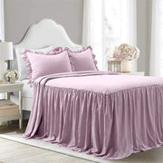 Essentialshouses Light Purple / 200x230cm Bedding Lotus Leaf Lace Bed Skirt