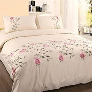 Essentialshouses linen Flowers Embroidery Duvet Cover