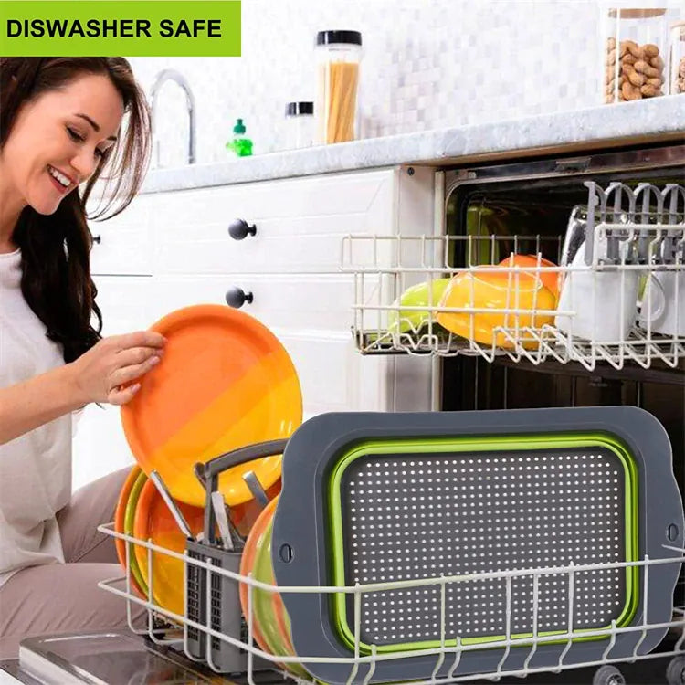 Essentialshouses LMETJMA Collapsible Colander with Extendable Handles Colander Strainer Over The Sink Vegetable Fruit Colanders Strainers JT40