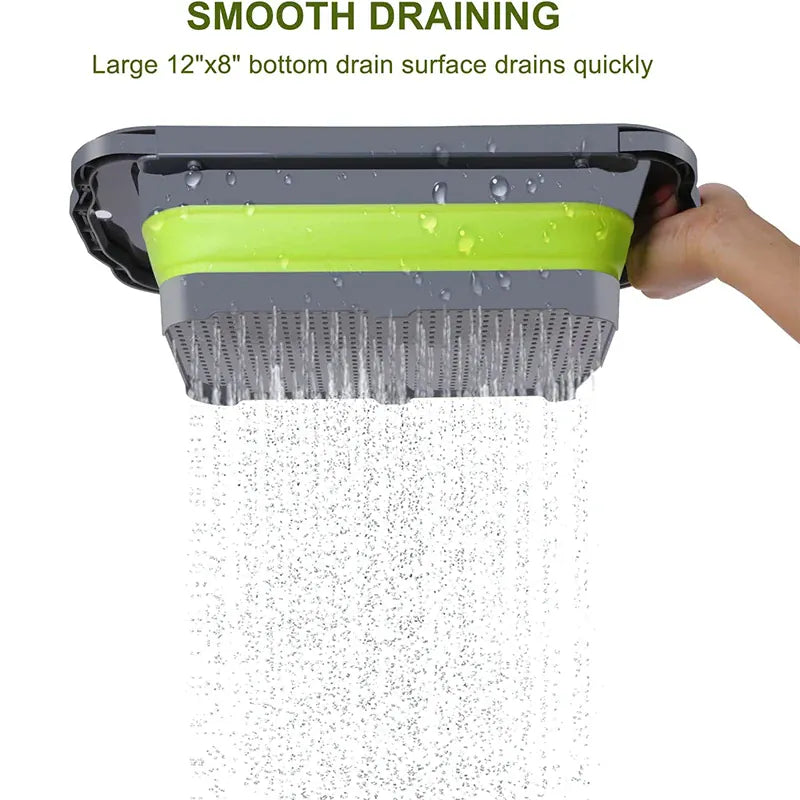 Essentialshouses LMETJMA Collapsible Colander with Extendable Handles Colander Strainer Over The Sink Vegetable Fruit Colanders Strainers JT40