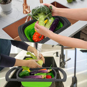 Essentialshouses LMETJMA Collapsible Colander with Extendable Handles Colander Strainer Over The Sink Vegetable Fruit Colanders Strainers JT40