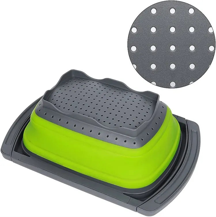 Essentialshouses LMETJMA Collapsible Colander with Extendable Handles Colander Strainer Over The Sink Vegetable Fruit Colanders Strainers JT40