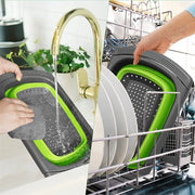 Essentialshouses LMETJMA Collapsible Colander with Extendable Handles Colander Strainer Over The Sink Vegetable Fruit Colanders Strainers JT40