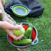 Essentialshouses LMETJMA Silicone Collapsible Colander with Handle Kitchen Folding Strainer Colander for Draining Pasta Vegetable Fruit JT111