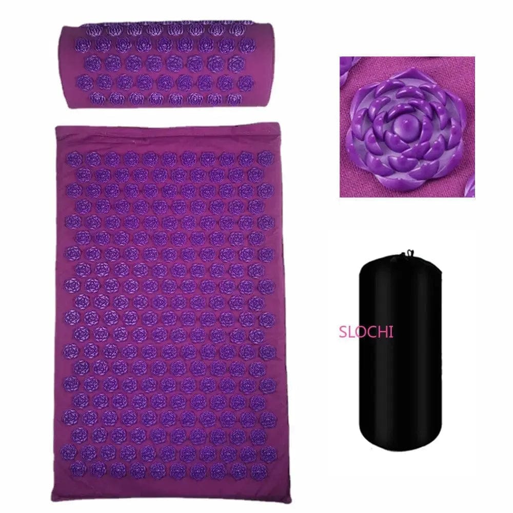 Essentialshouses Lotus purple set Acupuncture Massage Yoga Mat