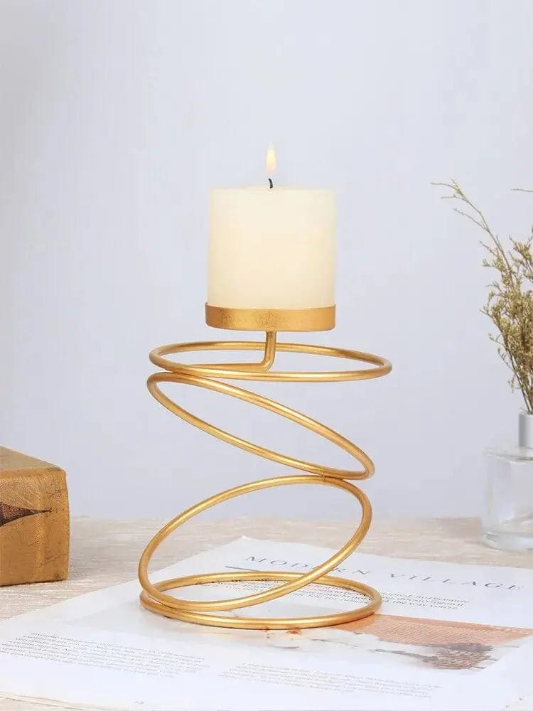 Essentialshouses 🕯️Luxury Gold Metal Candle Holder – Modern Decor