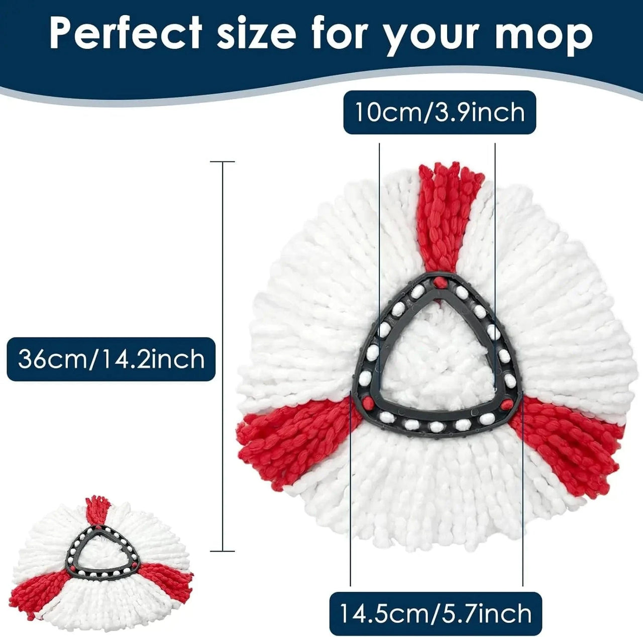 Essentialshouses Microfibre Mop for Vileda Turbo 2-in-1, Mop Head for Vileda Turbo Spin Mops Easy Wringing 2-in-1, Spin Mop For All Floor Types