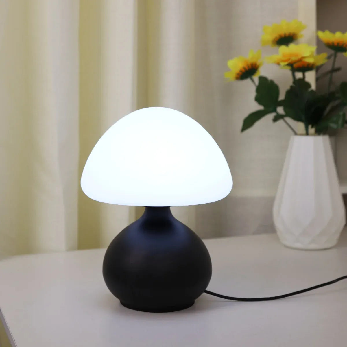 Essentialshouses Modern minimalist mushroom table lamp with three color switching and infinite dimming for home decoration atmosphere table lamp