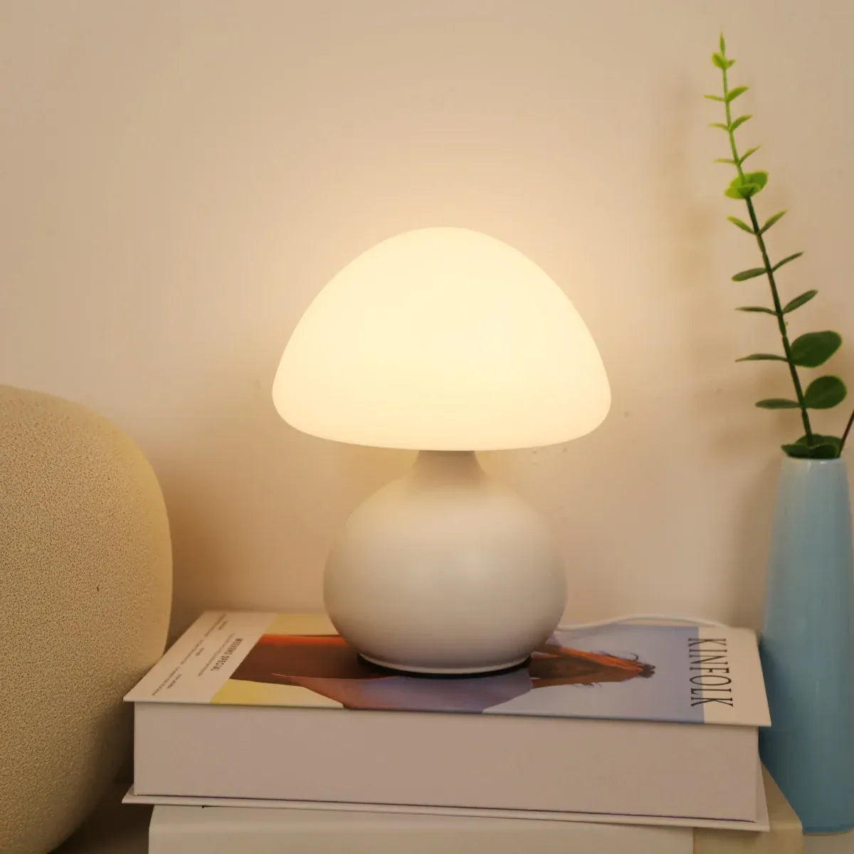 Essentialshouses Modern minimalist mushroom table lamp with three color switching and infinite dimming for home decoration atmosphere table lamp