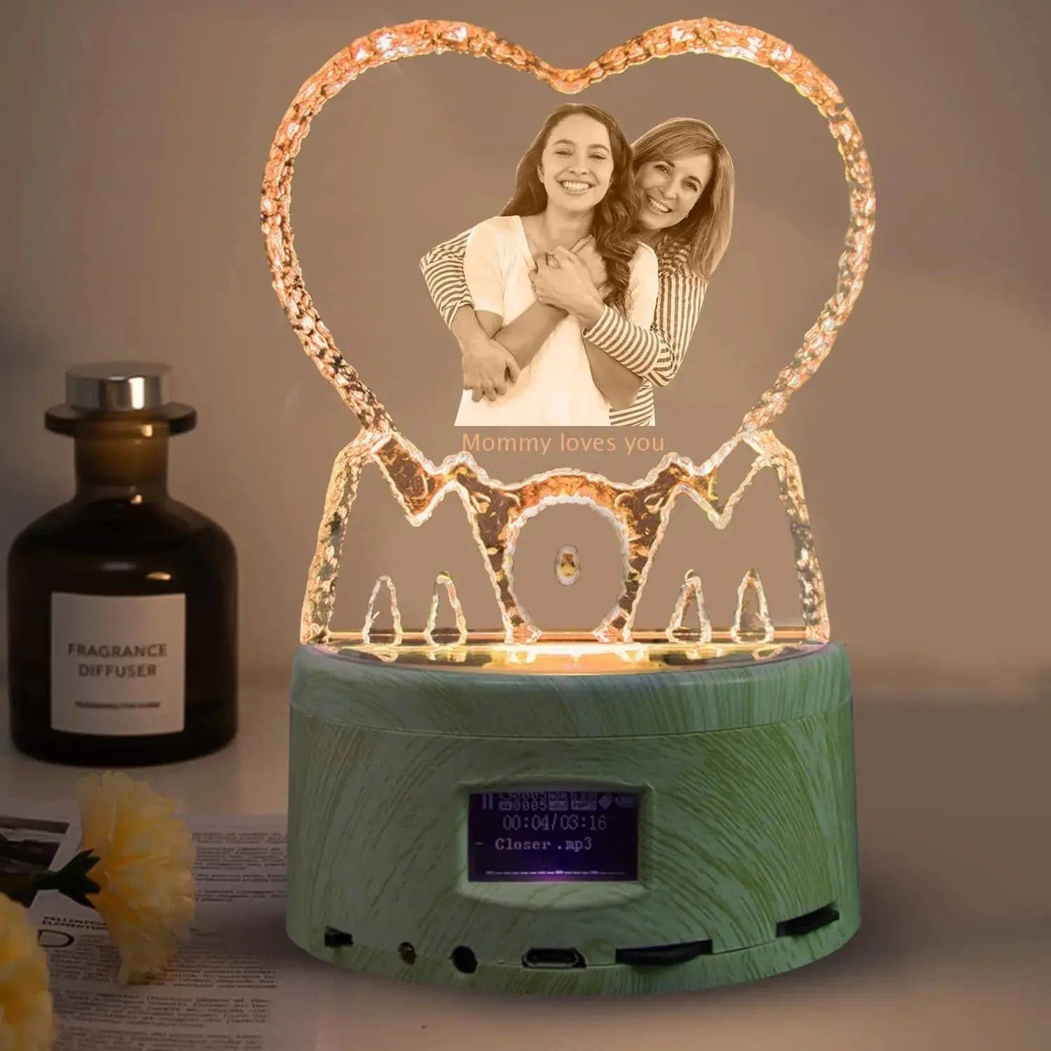 Love Crystal Picture Text Night Light - Essentialshouses