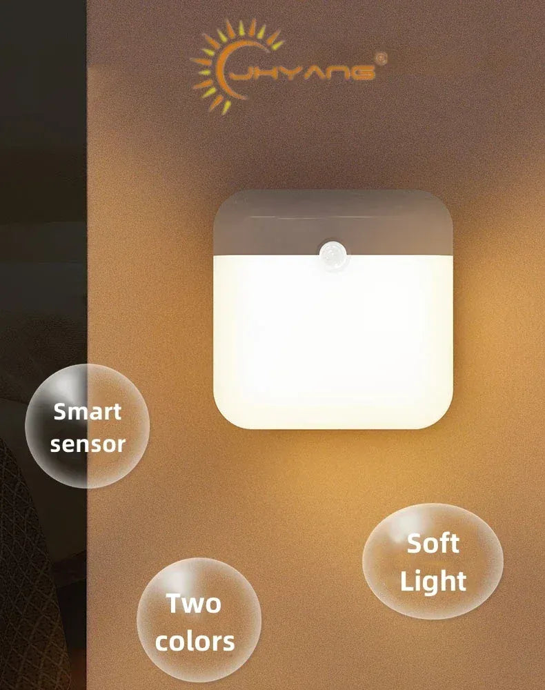 Essentialshouses Motion Sensor Light USB Night Light LED Lamp With Switch Rechargeable Inductor Lights For Kitchen Stairs Hallway Closet Bedroom