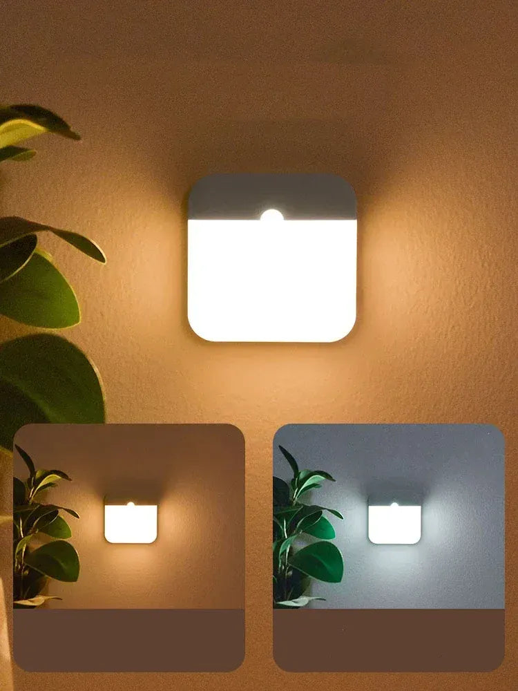 Essentialshouses Motion Sensor Light USB Night Light LED Lamp With Switch Rechargeable Inductor Lights For Kitchen Stairs Hallway Closet Bedroom