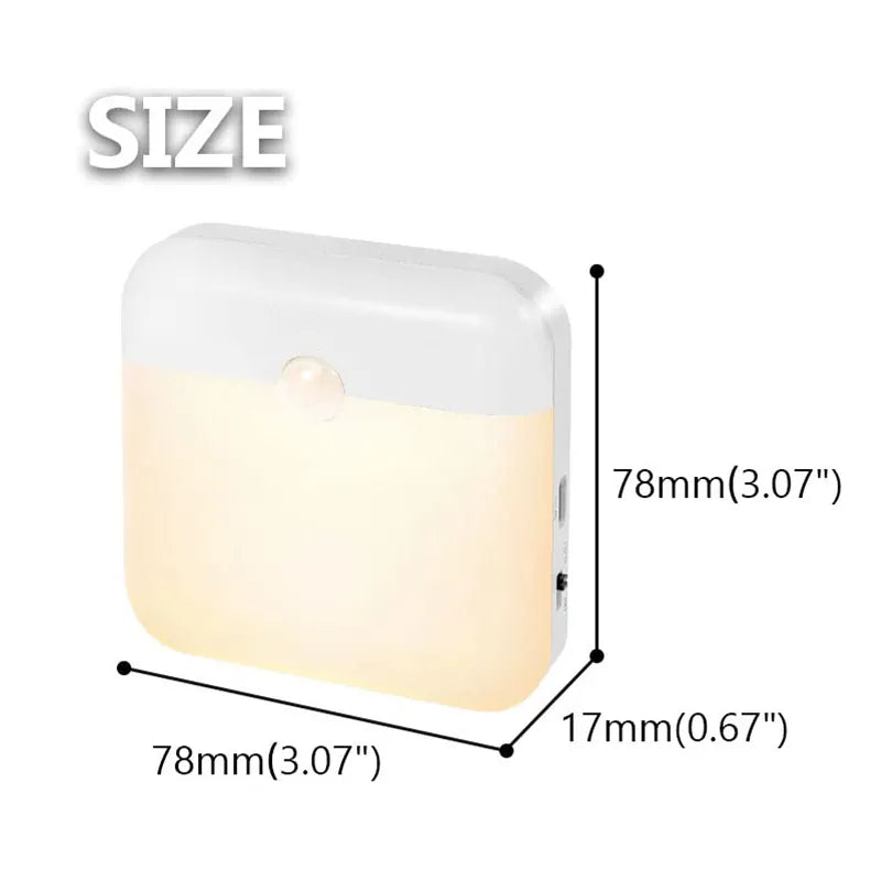 Essentialshouses Motion Sensor Step Light, USB Rechargeable Wireless LED Floor Lamp for Indoor Stairs Hallway Wardrobe Auto On/Off Night Lighting
