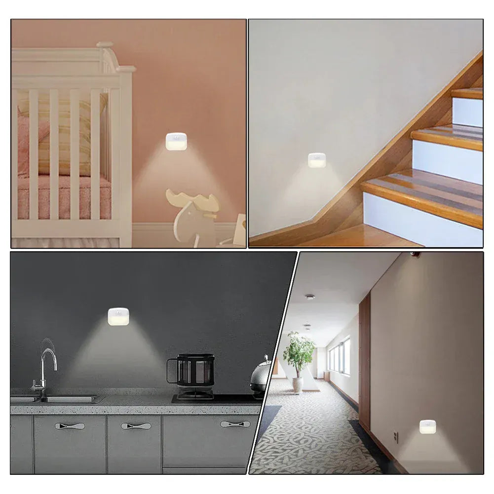 Essentialshouses Motion Sensor Step Light, USB Rechargeable Wireless LED Floor Lamp for Indoor Stairs Hallway Wardrobe Auto On/Off Night Lighting