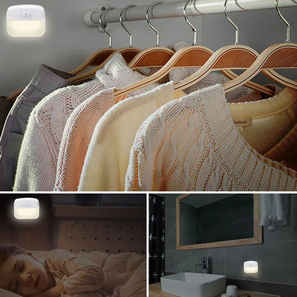 Essentialshouses Motion Sensor Step Light, USB Rechargeable Wireless LED Floor Lamp for Indoor Stairs Hallway Wardrobe Auto On/Off Night Lighting