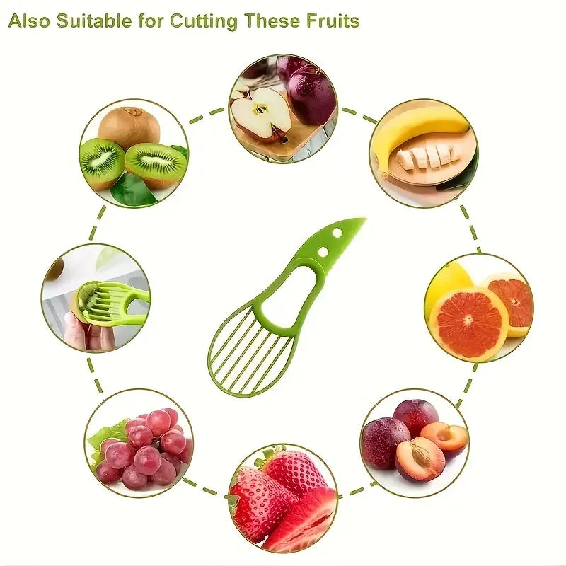 Essentialshouses Multifunctional 3 in 1 Avocado Slicer, Outdoor Home Kitchen Camping Accessories Tools