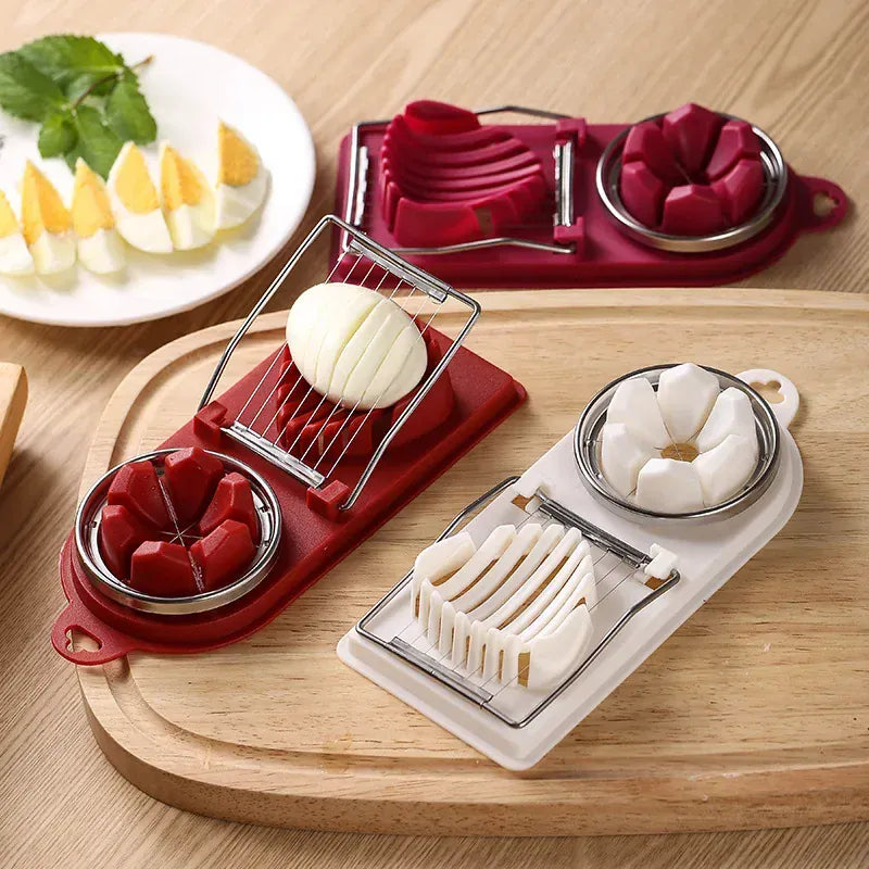 Essentialshouses Multifunctional PP Base egg cutter 2-in-1 stainless steel wire pull egg cutter for hanging high-quality kitchen accessory tools