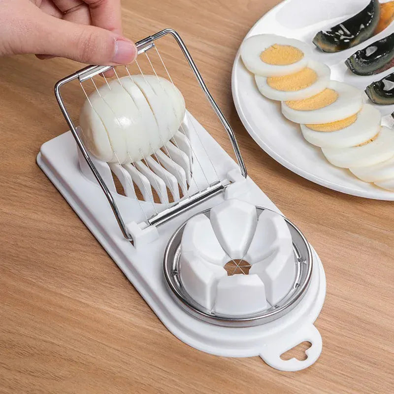 Essentialshouses Multifunctional PP Base egg cutter 2-in-1 stainless steel wire pull egg cutter for hanging high-quality kitchen accessory tools