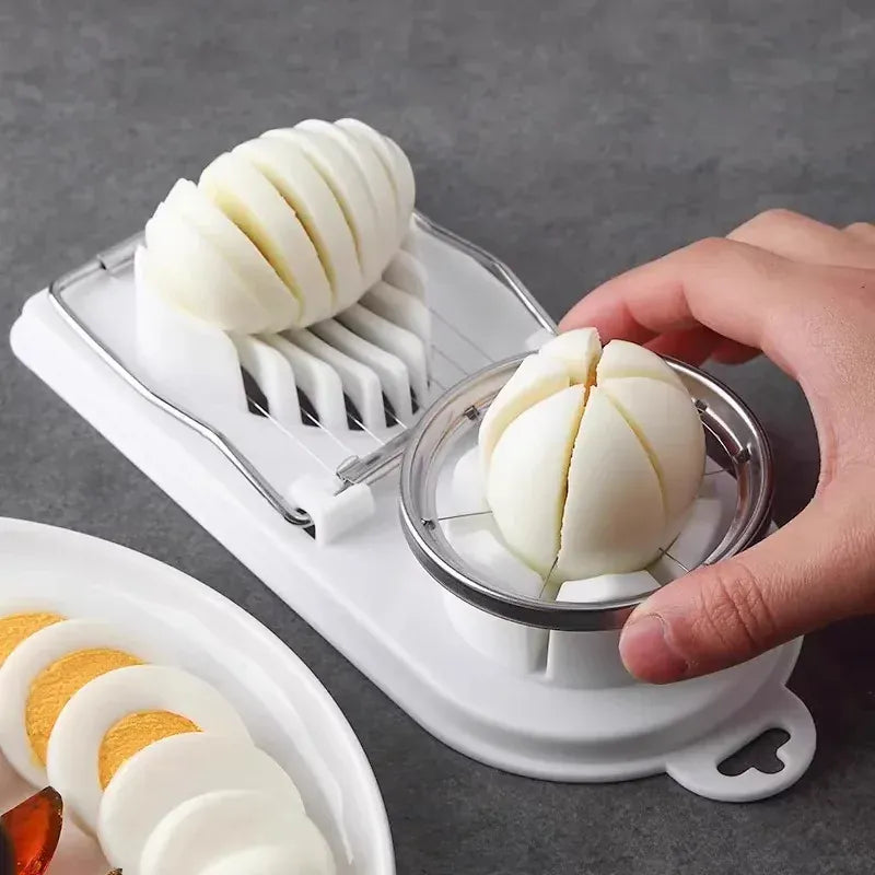 Essentialshouses Multifunctional PP Base egg cutter 2-in-1 stainless steel wire pull egg cutter for hanging high-quality kitchen accessory tools