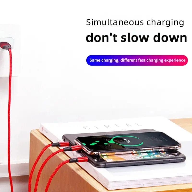 Multiple 3 In 1 Fast Charging Cable - Essentialshouses