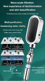 Essentialshouses New 3 Modes Shower Head High Pressure Spa Water Saving Hand-Held Water Purifier Filter Hose Bathroom Faucet Mixer Accessories