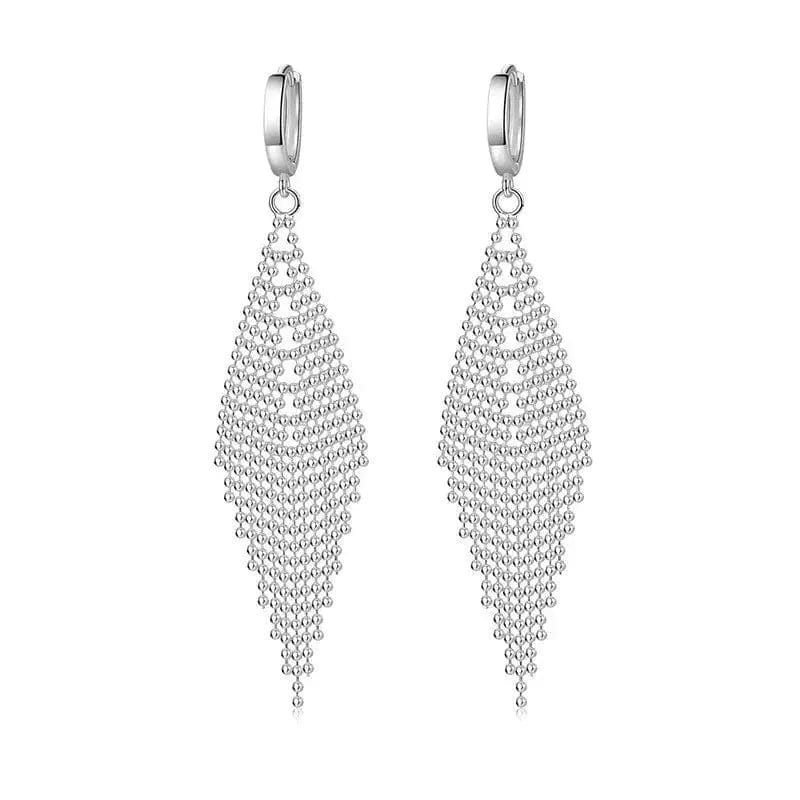 Essentialshouses New 925 Sterling Silver Long Earrings