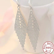 Essentialshouses New 925 Sterling Silver Long Earrings
