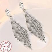 Essentialshouses New 925 Sterling Silver Long Earrings