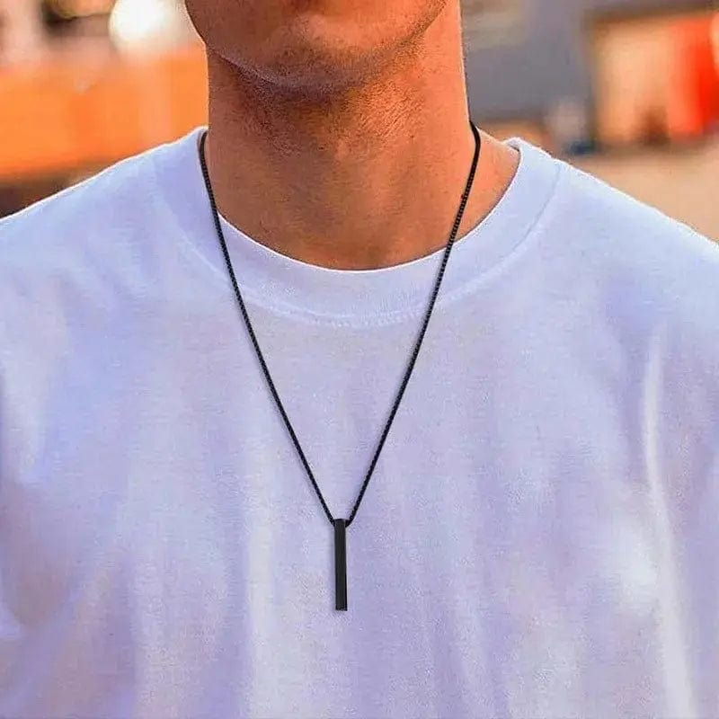 Essentialshouses New Black Color Pillar Necklace