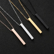 Essentialshouses New Black Color Pillar Necklace