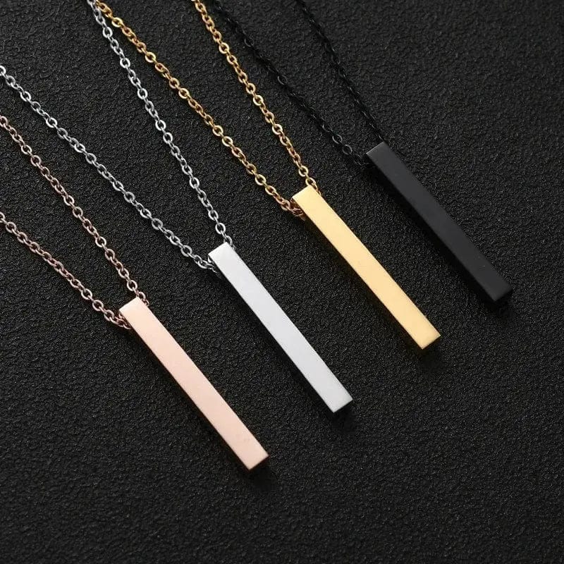 Essentialshouses New Black Color Pillar Necklace