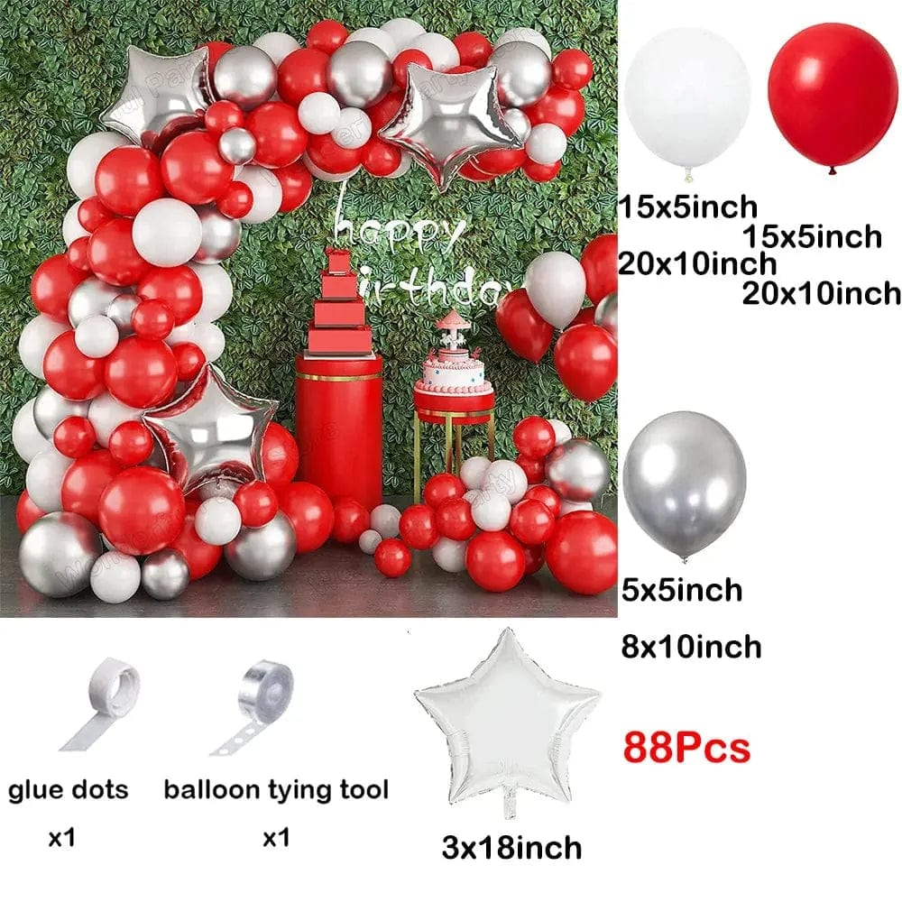 Essentialshouses No 25 / As picture Red Balloon Arch Kit