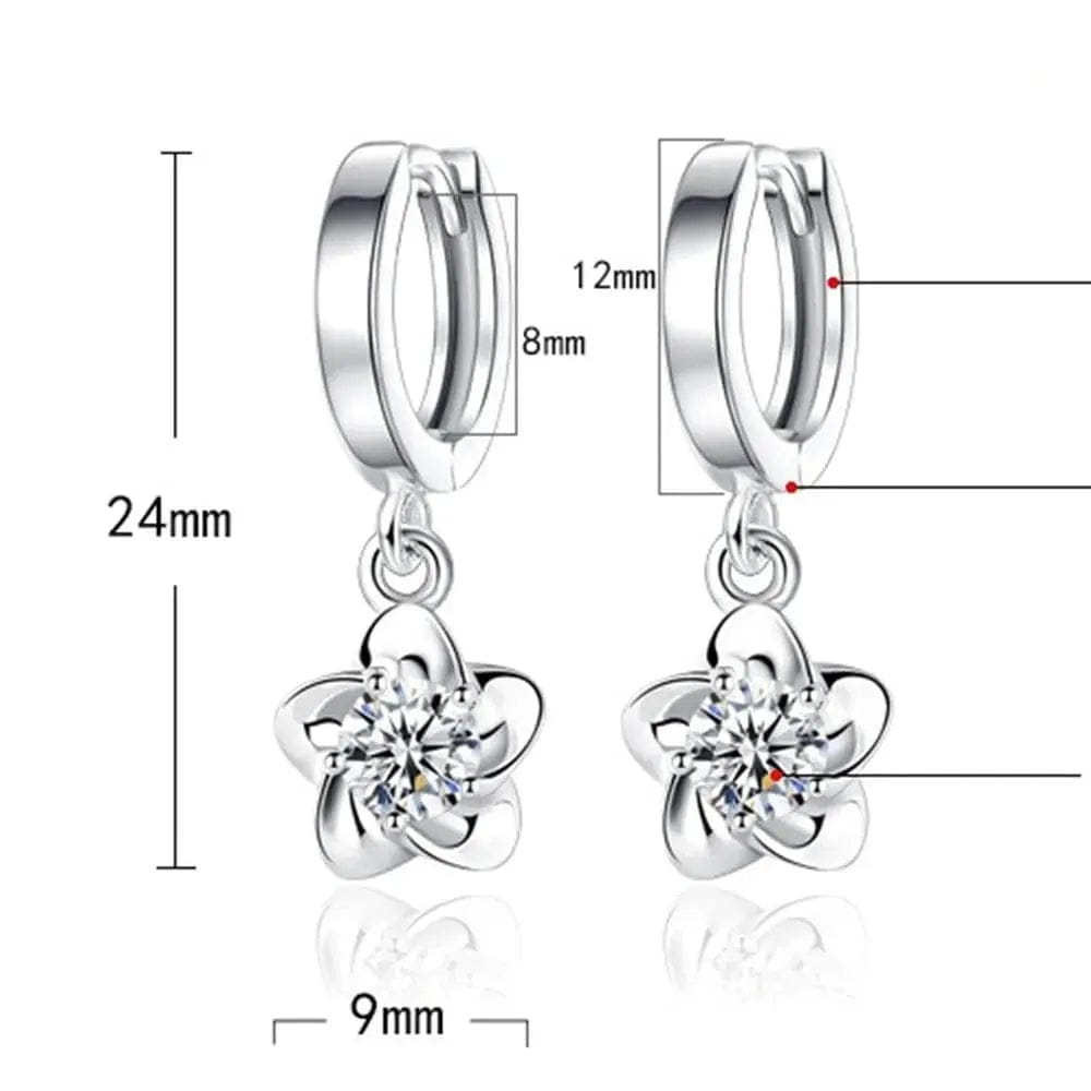 Essentialshouses Pattern Purple White Zircon Earrings