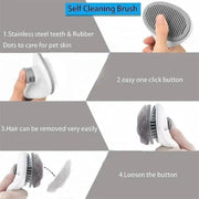 Essentialshouses Pet Cat Comb Dog Brush Self Cleaning Pet Hair Remover Brush For Dogs Cats Grooming Tools Pets Dematting Comb Dogs Accessories