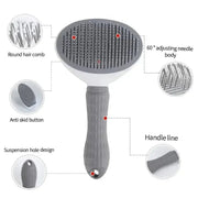 Essentialshouses Pet Cat Comb Dog Brush Self Cleaning Pet Hair Remover Brush For Dogs Cats Grooming Tools Pets Dematting Comb Dogs Accessories