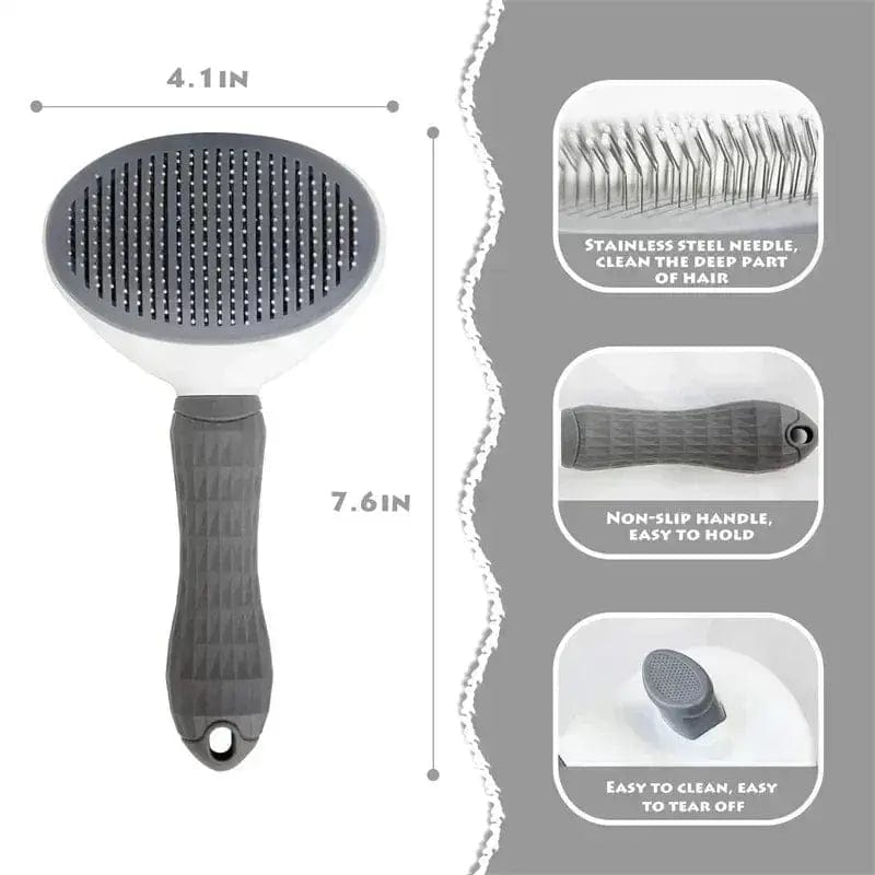 Essentialshouses Pet Cat Comb Dog Brush Self Cleaning Pet Hair Remover Brush For Dogs Cats Grooming Tools Pets Dematting Comb Dogs Accessories