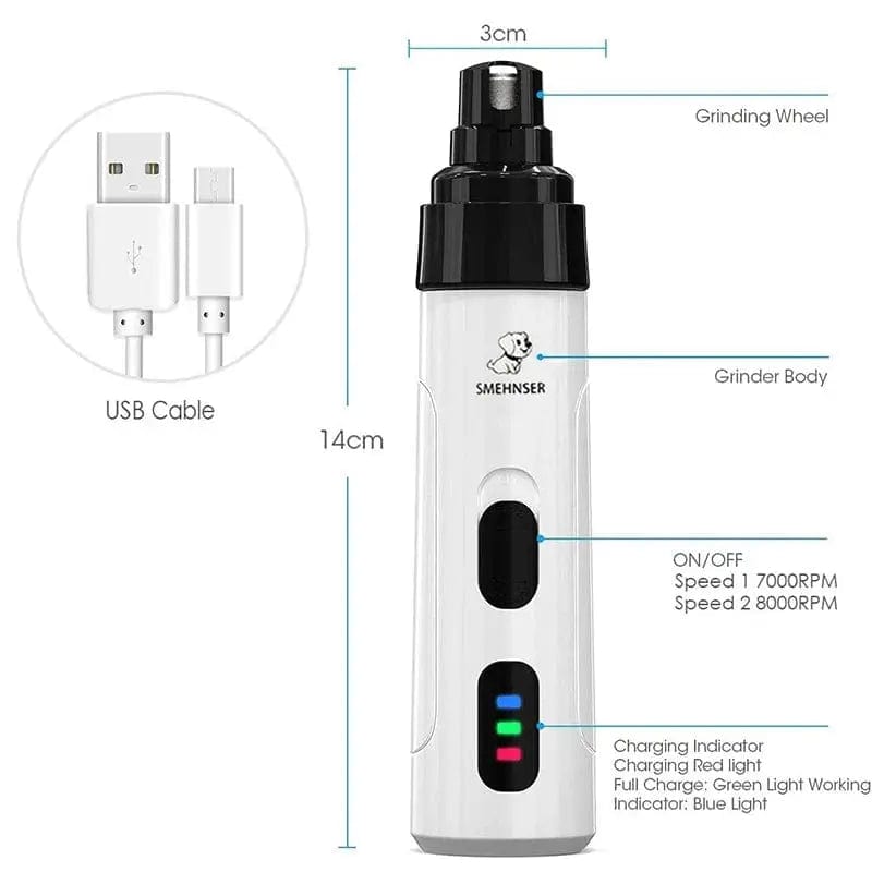 Essentialshouses Pet USB Charging Nail Trimmer