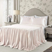 Essentialshouses Pink / 200x230cm Bedding Lotus Leaf Lace Bed Skirt