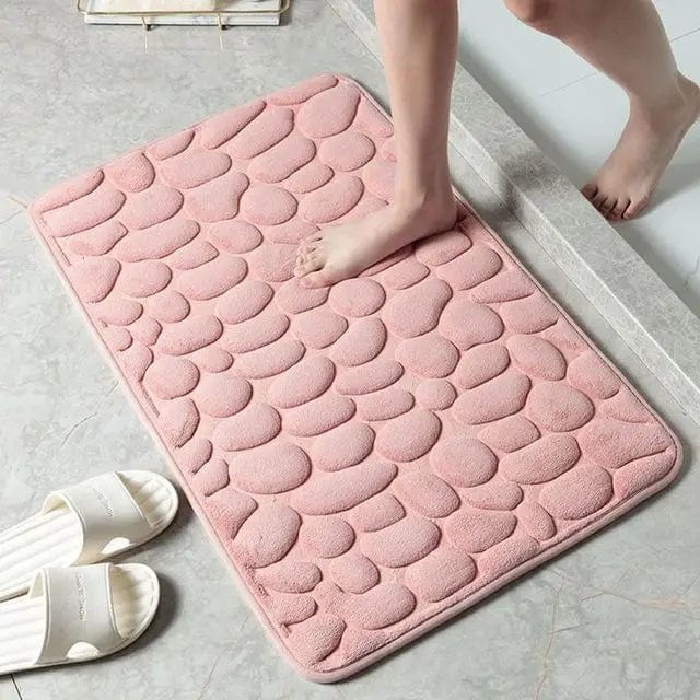 Essentialshouses Pink / 400MMx600MM 🛁 Hot Cobblestone Embossed Bath Mat – Plush Comfort Meets Modern Design