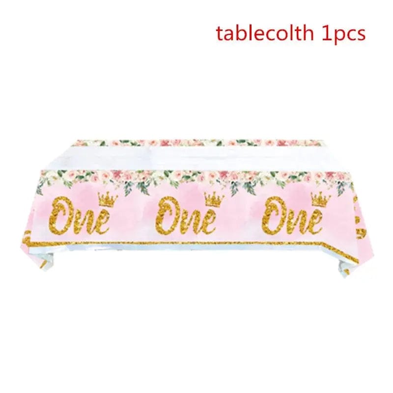 Essentialshouses Pink Flower Crown Disposable Tableware