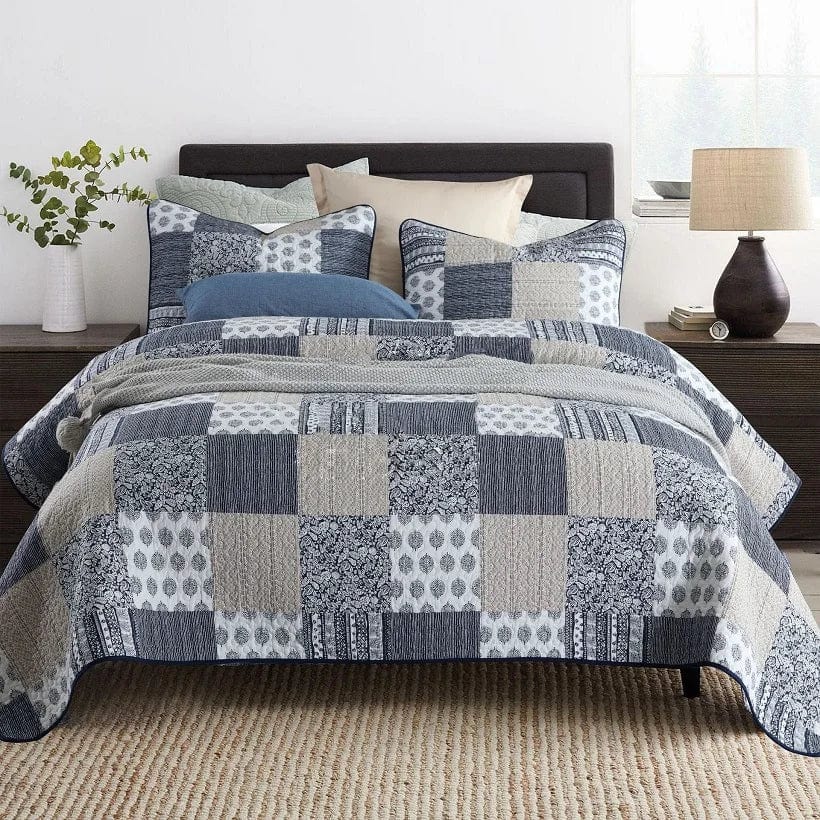 Essentialshouses Plaid Cotton Quilt Set