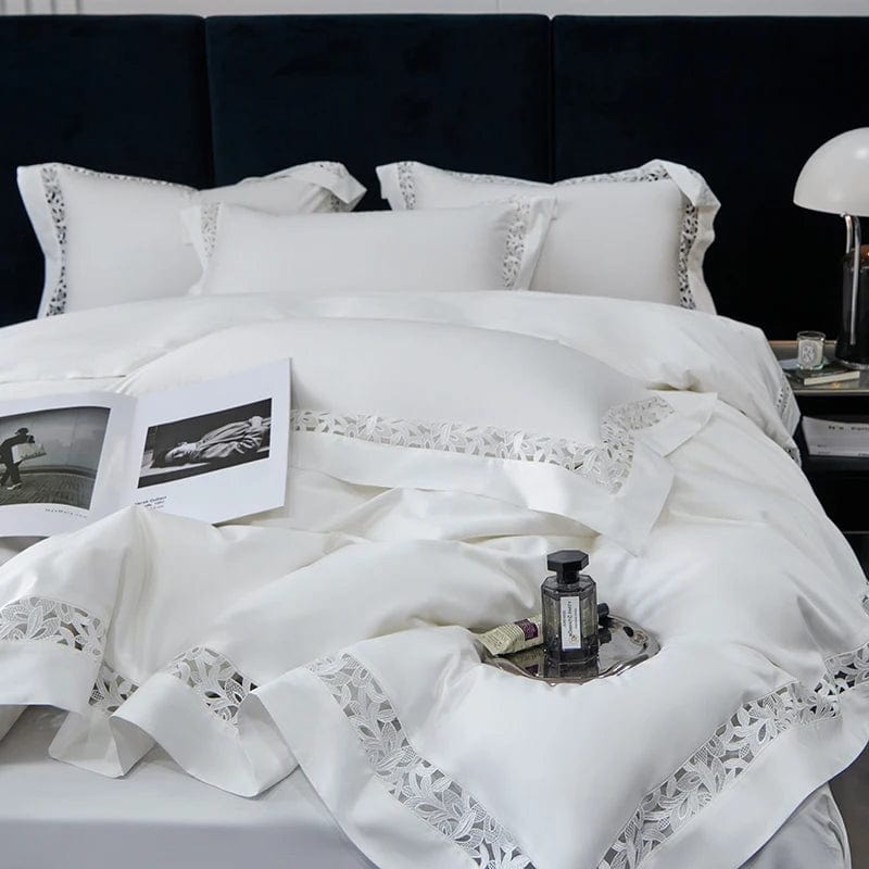 Essentialshouses Pure White Egyptian Cotton Bedding Set