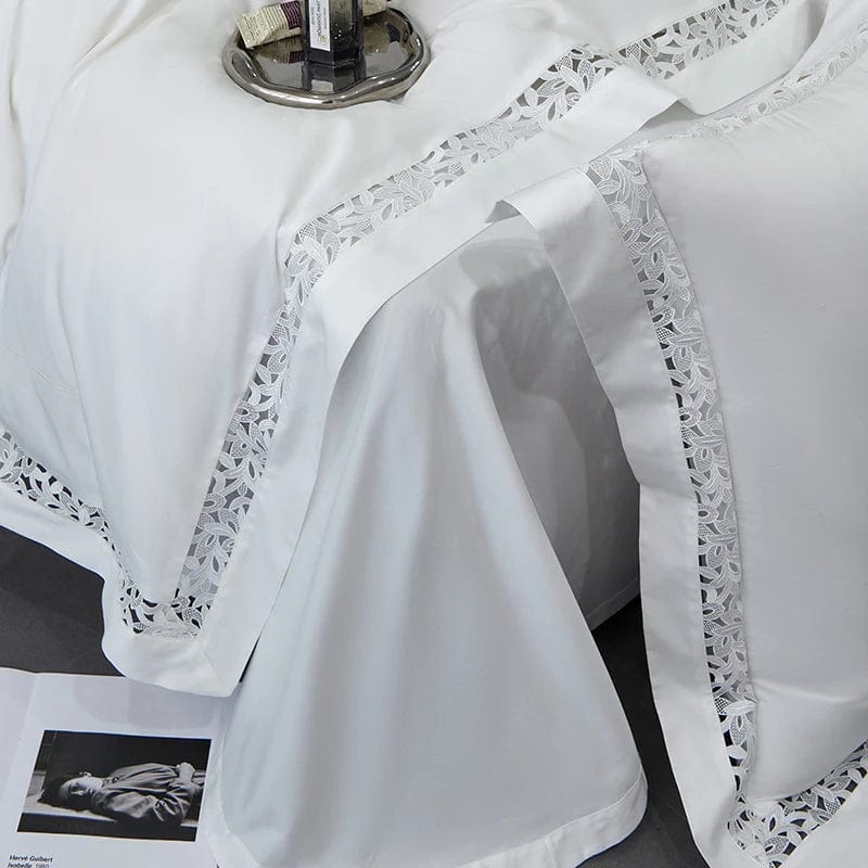 Essentialshouses Pure White Egyptian Cotton Bedding Set