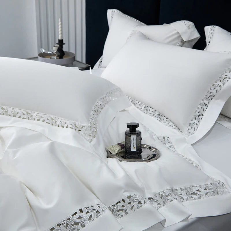 Essentialshouses Pure White Egyptian Cotton Bedding Set